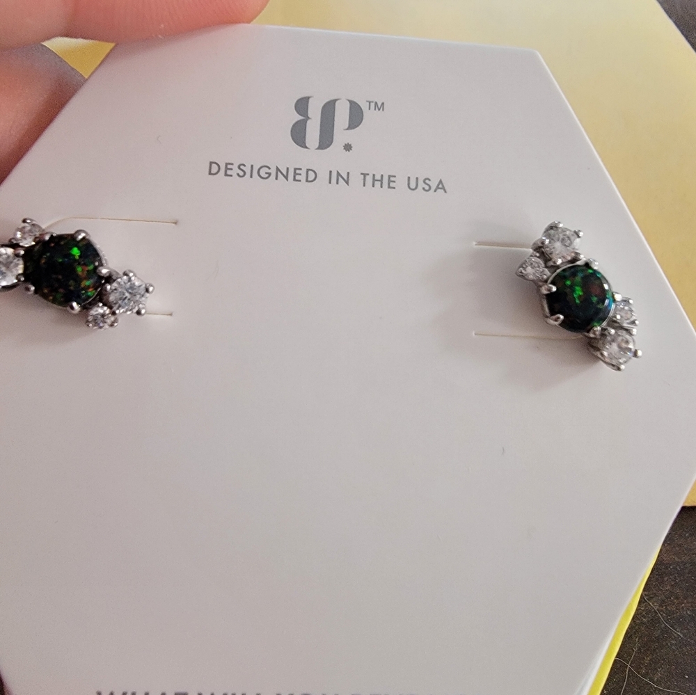 Bomb Party OG Earrings RBP5559 "She's a Delight" Lab Grown Black Fire Opal.925